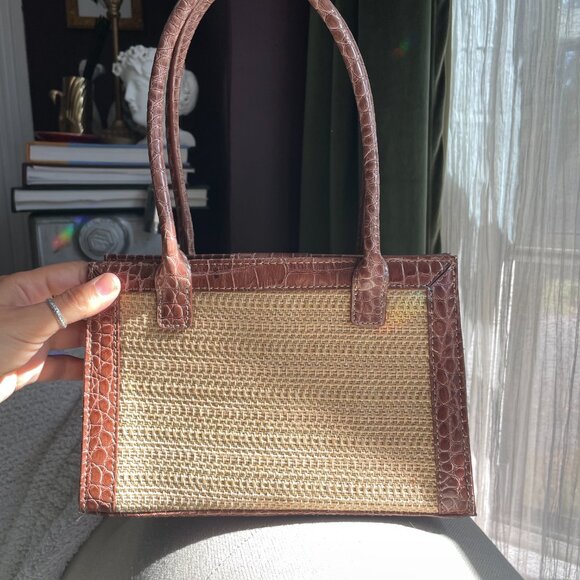 Liz Claiborne Beige and brown woven Hand bag - Picture 4 of 6